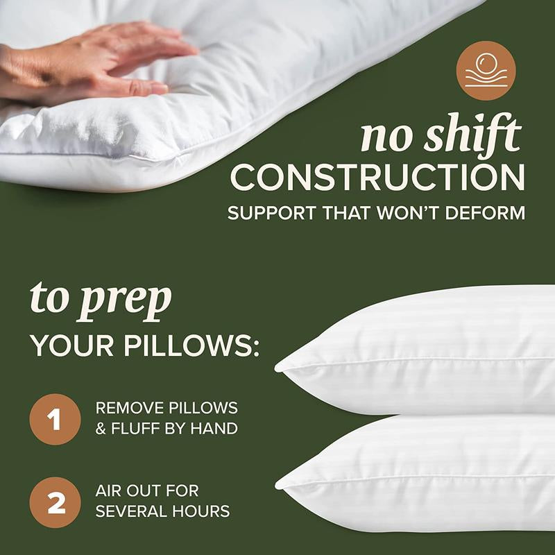 Beckham Hotel Collection Bed Pillows Set of 2 - Soft-Down Alternative Gel Pillows for Back, Stomach or Side Sleepers