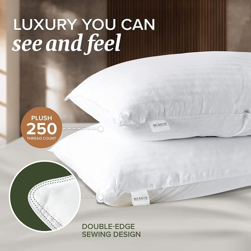 Beckham Hotel Collection Bed Pillows Set of 2 - Soft-Down Alternative Gel Pillows for Back, Stomach or Side Sleepers