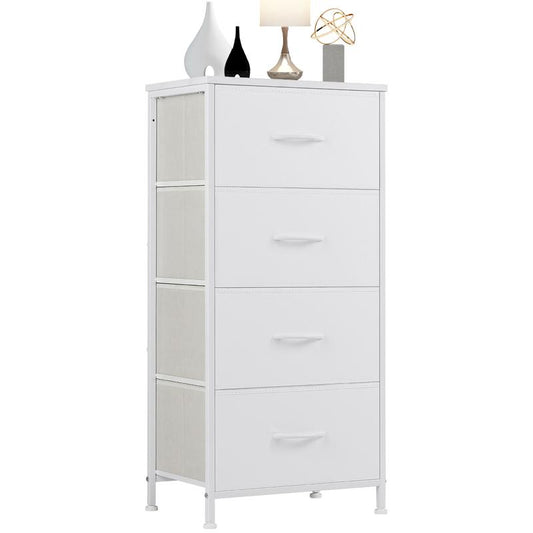 Sweet Furniture S - Dresser for Bedroom, Storage Drawers, Skinny Fabric Storage Tower with 4 Drawers