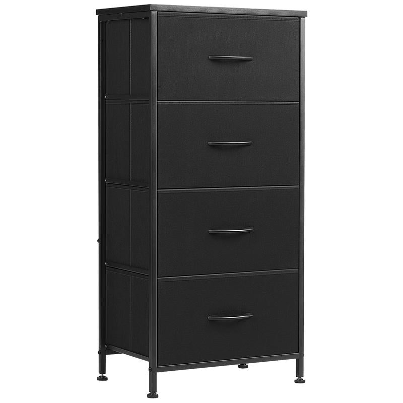 Sweet Furniture S - Dresser for Bedroom, Storage Drawers, Skinny Fabric Storage Tower with 4 Drawers